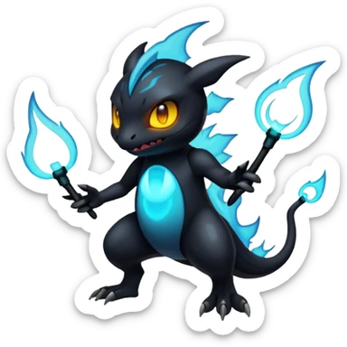 Elemental Dark-type-Electric-type natural Pokémon-Fakémon-creature sticker