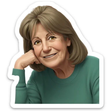 smiling old woman indoors sticker