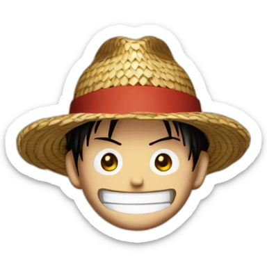 Luffy one piece avec son chapeau de paille sans moustache sticker