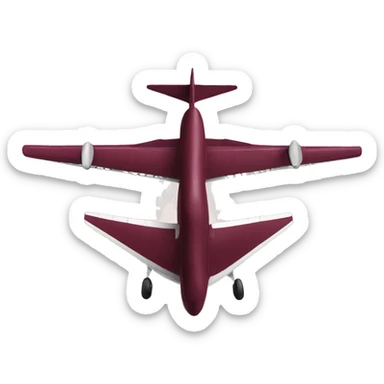 realistic plane burgundy sticker