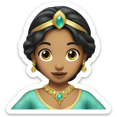 toddler face dressed as princess jasmine of alladin sticker