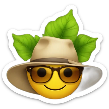 Schöne Blume mit Sonnenbrille und Hut  sticker