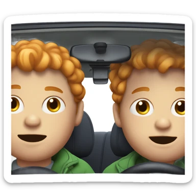 fat ginger boy in car  sticker
