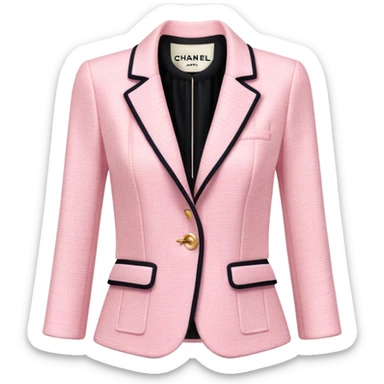 Powder pink Chanel tweed blazer sticker