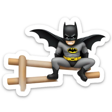 Batman on a seesaw sticker