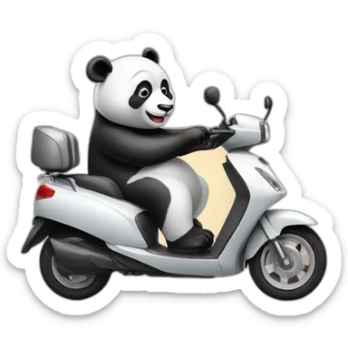 Panda driving scooter  sticker