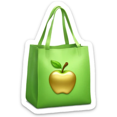 A light green bag with the inscription gold apple sticker