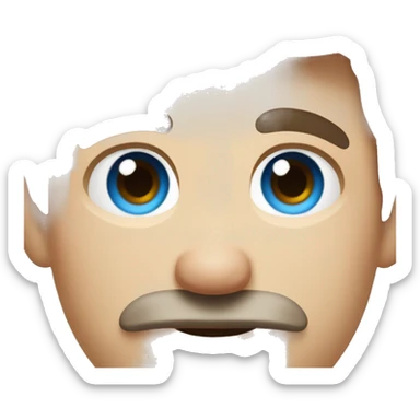 aussie bloke with mustache brown hair and blue eyes sticker