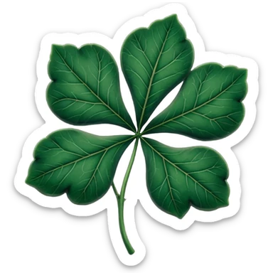 five-leaf black clover sticker