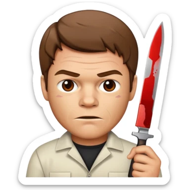 Dexter Morgan holding a knife, emoji style sticker