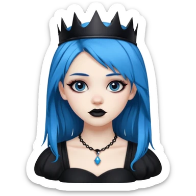 blue haired goth princes sticker