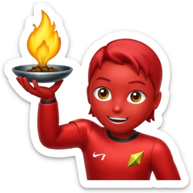 Um Android comendo uma maçã sticker