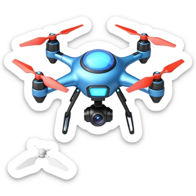 space explorer drone object icon, small futuristic drone with camera lens, glowing blue lights, sci-fi metal body, antenna details, 3D cartoon, mobile game icon style, centered, clean background, soft shadow, no text, no watermark
 
 sticker