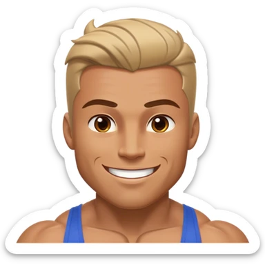 Cinematic Realistic Hercules Portrait, head tilted playfully and inquisitively, showcasing his formidable build softened by a warm, inviting smile. His eyes sparkle with a sense of mirth and determination, while his detailed attire and natural highlights capture the essence of a mighty hero with a friendly spirit. sticker