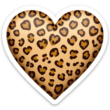 leopard print heart sticker