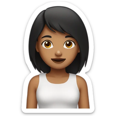 Girl with black hai sticker