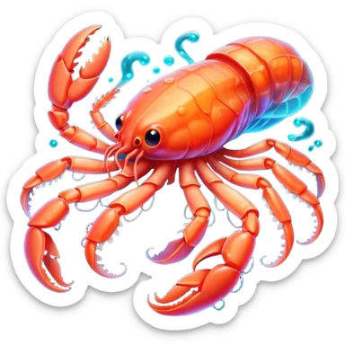 Neon glowing jelly-prawn-crab-squid  sticker