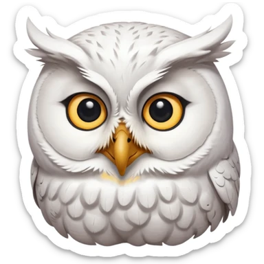 white olw, tilt head, questionning sticker