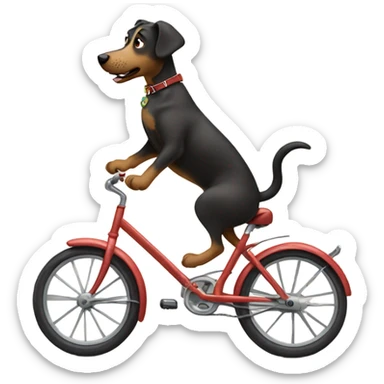 Dog riding a bike  sticker