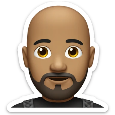 A bald dark skin Mexican with a dark goatee with white at the bottom of it  sticker