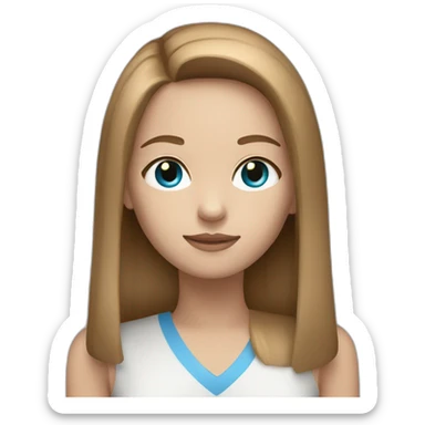 girl with straight light brown hair and blue eyes  sticker