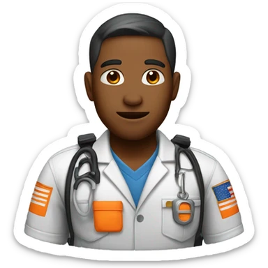 orange emt worker sticker