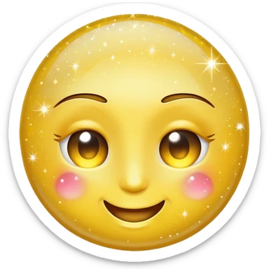 wink emoji with a sparkling sign and sparkles around sticker