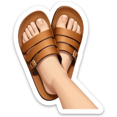 Hand holding a sandle from bottom sticker