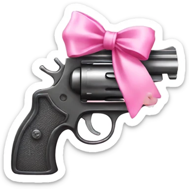 pink pistol with  pink bow sticker