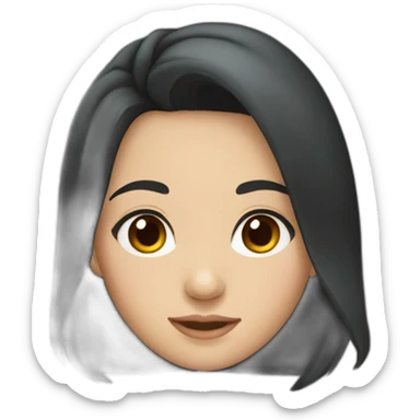 kazakh girl with black hair and brown eyes sticker