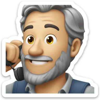 Pocket dial laugh bearded man sticker