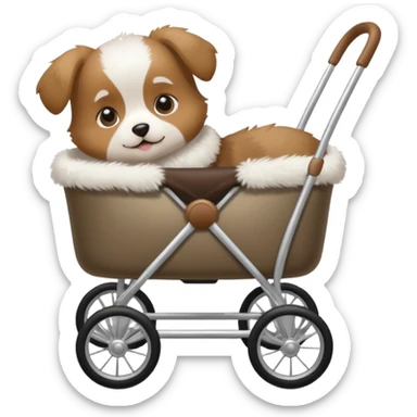 Stroller in puppy sticker