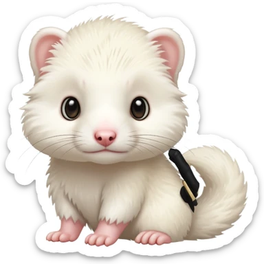 White ferret  sticker