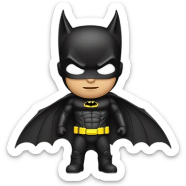 bat man but in bat style sticker