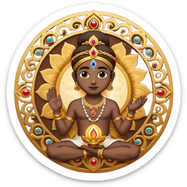 Made an emoji with surdarshan chakrr in krishna hand sticker