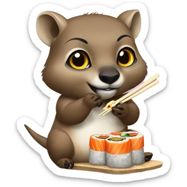 Rock hyrax eating sushi sticker