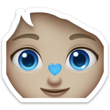 boy whit hearts blue in the eyes sticker