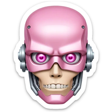 schwarzenegger-looking human pink terminator whit one eye representing email envelope sticker