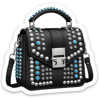 Ultra realistic Alexander Wang bag, in a cyber futuristic vivid style with highly detailed embellishments, 8k hd quailty  sticker
