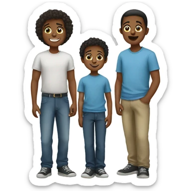 Family of boys sticker