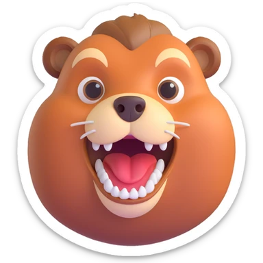 beaver with two big front teeth sticker