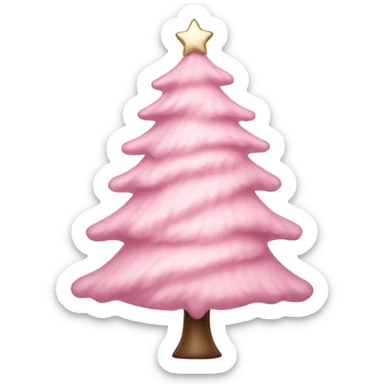 pastel pink christmas tree sticker