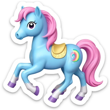  My Little Pony style vinyl running horse toy figure  sticker