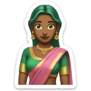 elf wearing a saree sticker