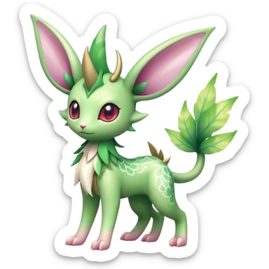 Shiny Exotic Cute Adorable Majestic Ethereal Sparkly Flygon-Espeon-Leafeon-Shaymin-Hybrid-Creature with pattern-markings sticker