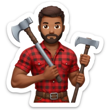 black lumberjack man sticker
