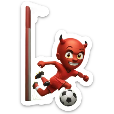 Red Devil scoring a goal sticker