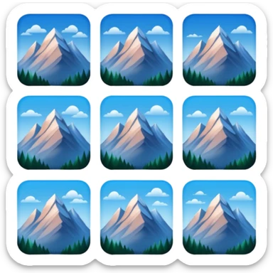 6 photos of mountains in a grid sticker