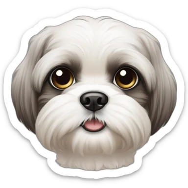 Blind one eye shih tzu puppy smirking  sticker