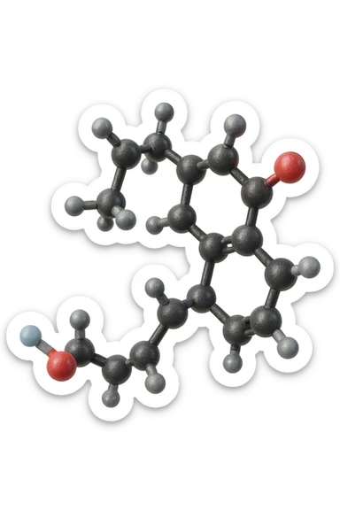molecola in 3d di Vitamina D, iperrealistica in 3d sticker